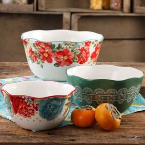 The Pioneer Woman Vintage Floral 3-PIECE Nesting Bowl Set